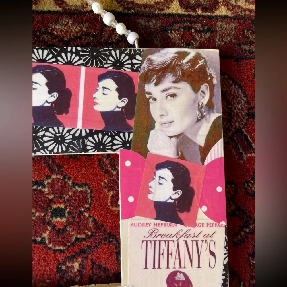 AUDREY HEPBURN Breakfast at Tiffany’s Kitschy Decoupage Frame Artisan Crafted